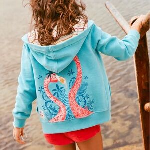 Kids Blue Flamingo Hoodie